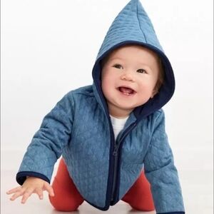 NWOT Hanna Andersson Baby Quilted Chambray Jacket